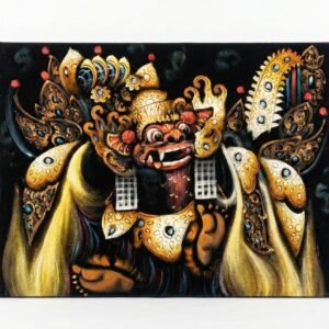 Balinese barong dance on velvet canvas