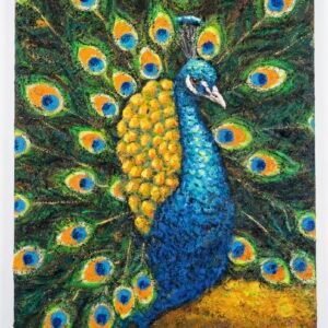 Peacock on Cryllic pallet painting