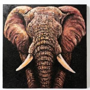 Silence that speaks elephant on sand texture