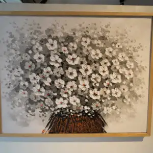 Blossoming White Flora on Pallet Painting