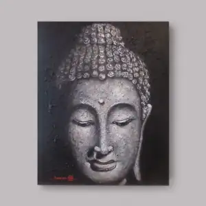 Sand buda painting on canvas