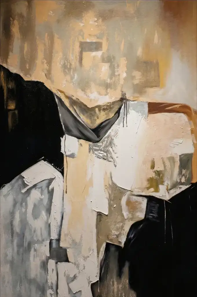 Close up view of the thick texture and vibrant colors of a premium custom painting Bali masterpiece