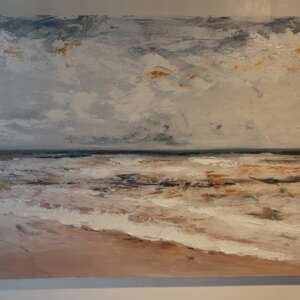 Beach on pallet painting