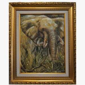 Elephant Painting made of thread fiber