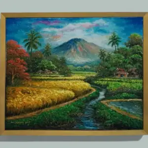 Rice terrace painting on canvas