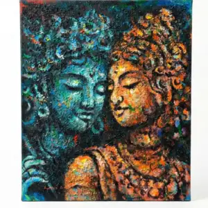 沙画上的拉达-克里希纳浮雕