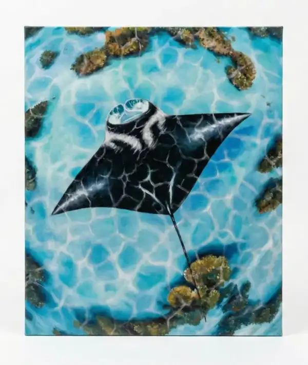 Majestic Manta Ray Acrylic Painting