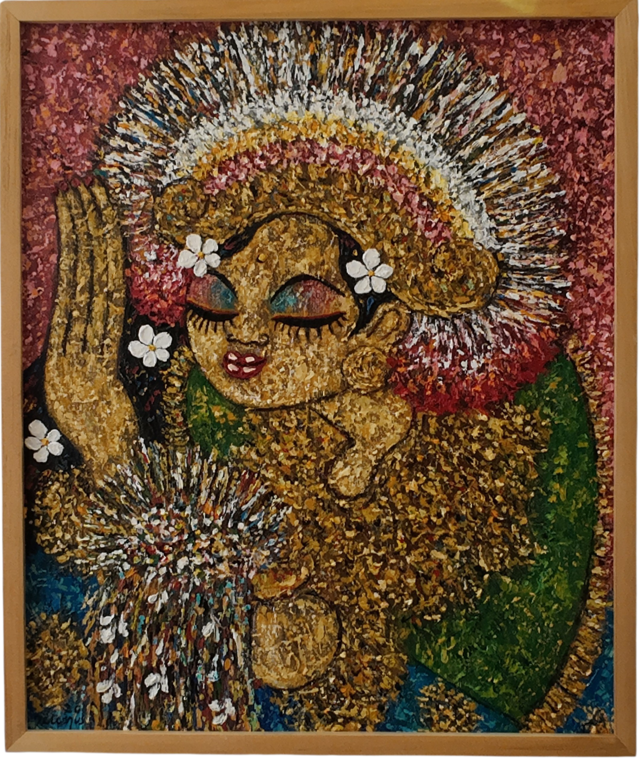 Balinese dancing painting - Arts of Bali Original Balinese Dancing Painting Acrylic on Canvas 50x60cm