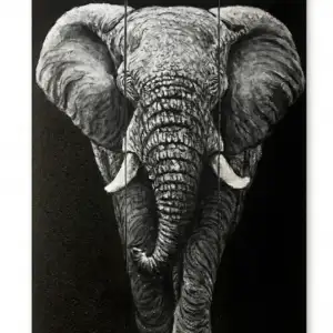 Silence qui parle éléphant sur texture de sable