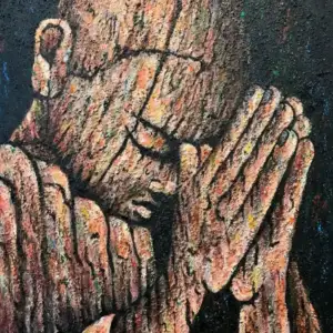 沙画上的蒙族祈祷者