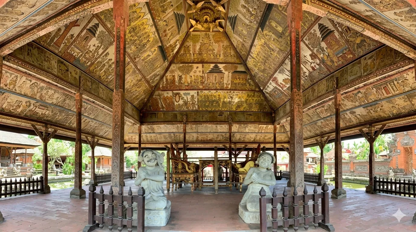 Kertha Gosa Klungkung Bali — Kamasan Painting Ceiling Royal Court of Justice kertha-gosa-klungkung-bali-kamasan-painting-ceiling-royal-court