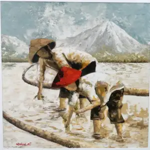 Farmer's Planting Rice Painting