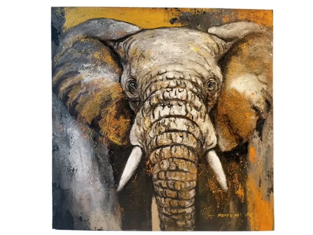 Golden Elephant Painting - Arts of Bali Golden Elephant Painting