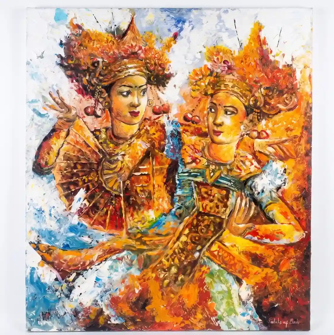 Oleg Tamulilingan Dancing Painting - Arts of Bali Oleg Tamulilingan Dancing Painting