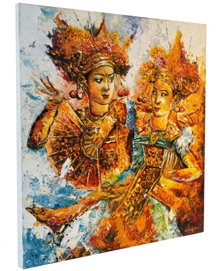 Oleg Tamulilingan Dancing Painting - Arts of Bali Oleg Tamulilingan Dancing Painting - Image 2