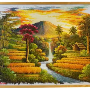 Rice Field Indonesian Culture Painting