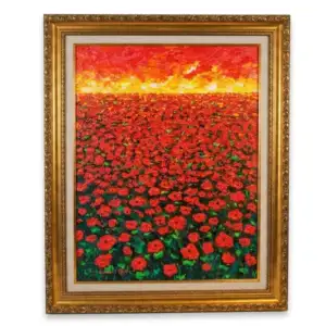 Red Margot with Sunset Painting