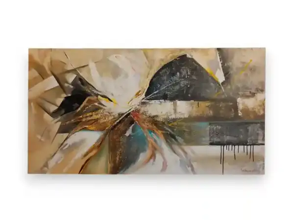 Abstract Cityscape Symphony — full canvas view of original abstract cityscape painting, Arts of Bali gallery Seminyak Bali