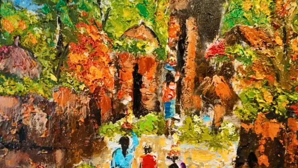 Balinese Village Painting — изображение 3