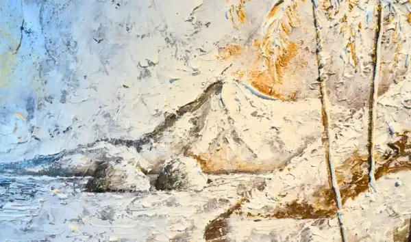 Beach View on White Painting — изображение 3