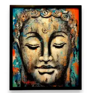 Serene Buddha Head Painting