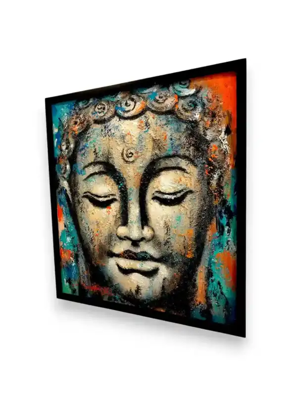 Serene Buddha Head Painting – Image 2