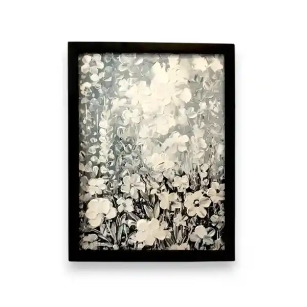 Floral Symphony Painting — full canvas view of original Balinese tropical flower painting, Arts of Bali gallery Seminyak