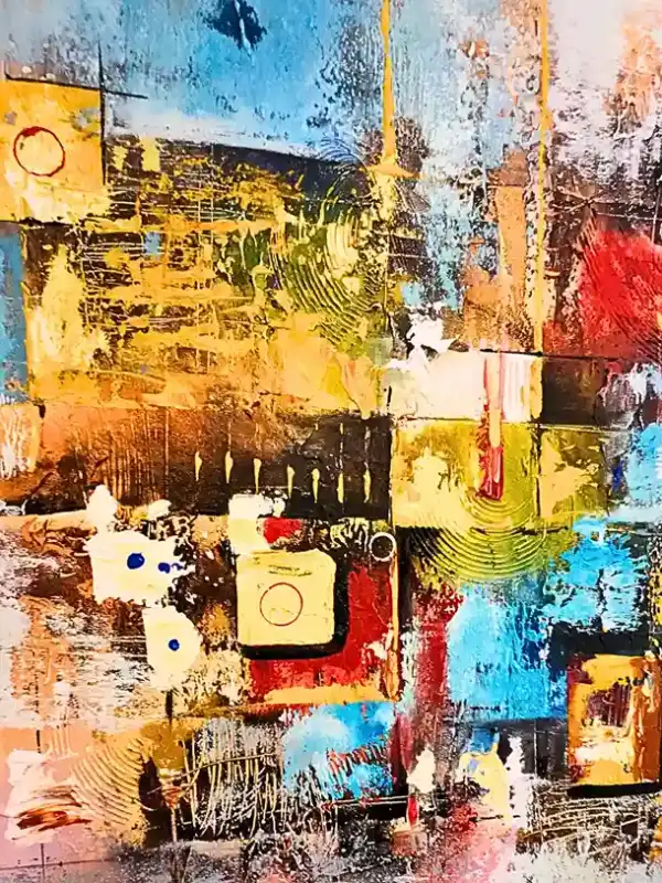 Contemporary Neutral Motion — original abstract painting in soft neutral tones with fluid movement, Arts of Bali gallery Seminyak