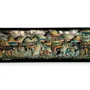Horizontal Monochrome Market Painting