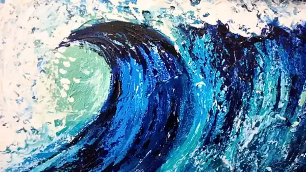 Dynamic Surge Blue Wave Painting — изображение 3