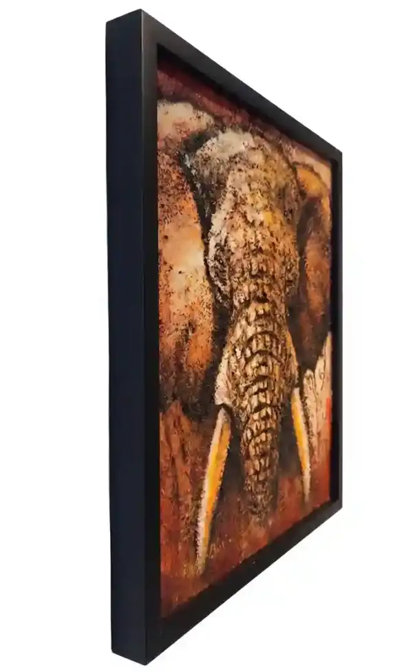Textured Earthly Elephant Painting — изображение 2