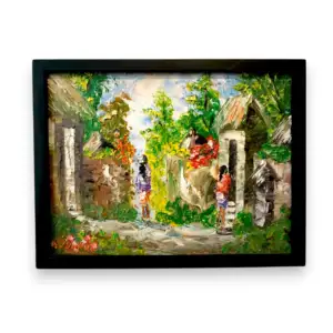 Rustic Village Life Painting