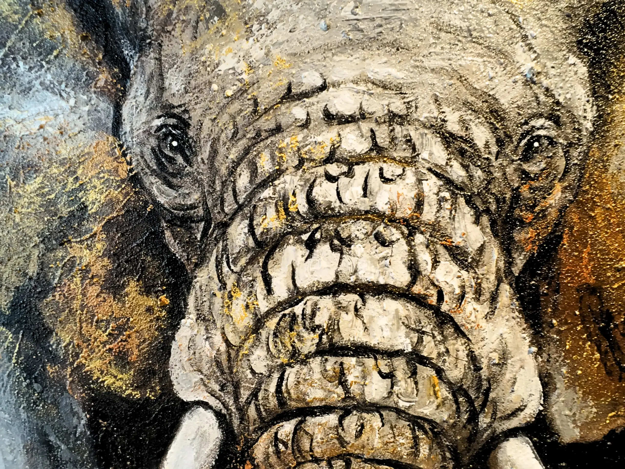 Golden Elephant Painting - Arts of Bali Golden Elephant Painting - Image 3