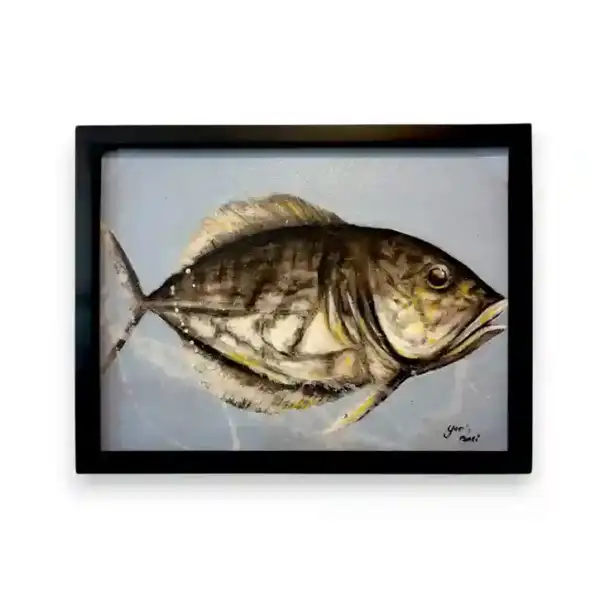 Deep Sea Shimmer Painting — full canvas view of original Balinese deep sea tropical fish painting, Arts of Bali gallery