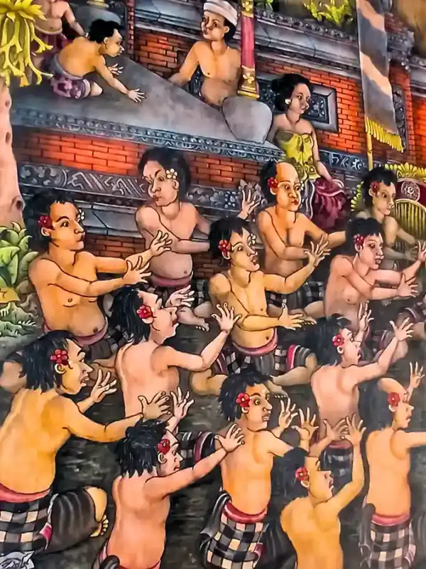 The Sacred Kecak Fire Dance Painting - Arts of Bali The Sacred Kecak Fire Dance Painting - Image 3