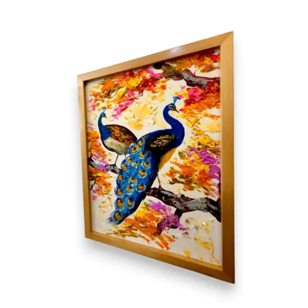 Twin Peacock Painting - 图片 2