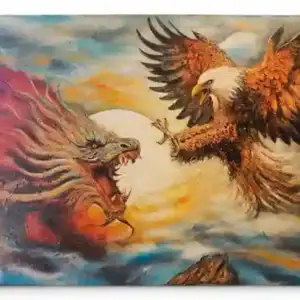 Legendary Dragon & Eagle Spirit Painting