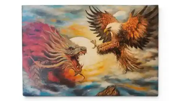 Legendary Dragon & Eagle Spirit Painting
