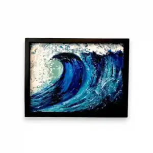 Dynamic Surge Blue Wave Painting