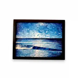 Deep Horizon Blue Wave Painting