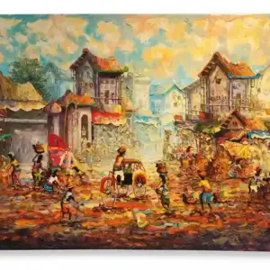 Traditional Indonesian Market Painting