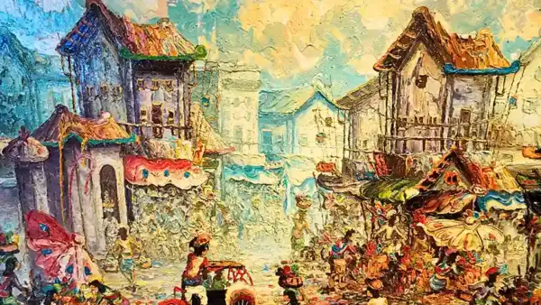 Традиционная индонезийская рыночная живопись - Искусство Бали Traditional Indonesian Market Painting — изображение 3