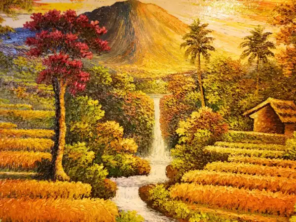 Rice Field Indonesian Culture Painting — изображение 3