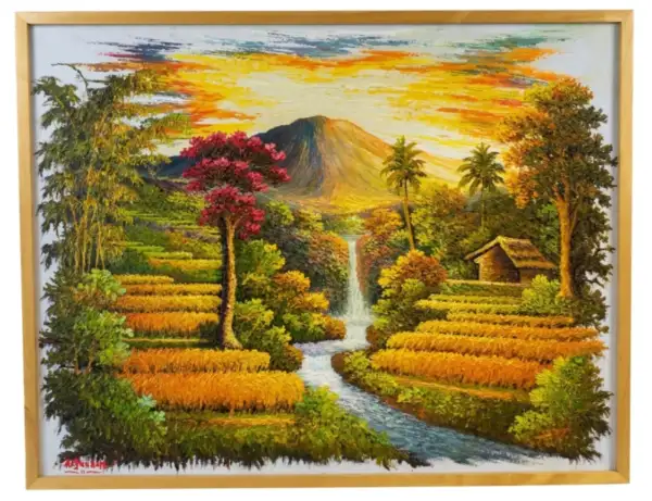 Rice Field Indonesian Culture Painting