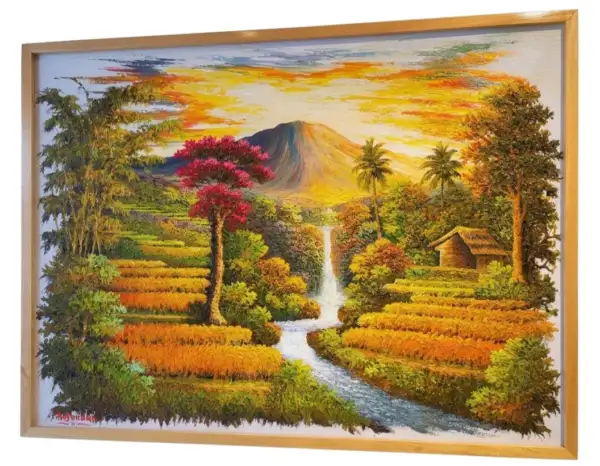 Rice Field Indonesian Culture Painting — изображение 2
