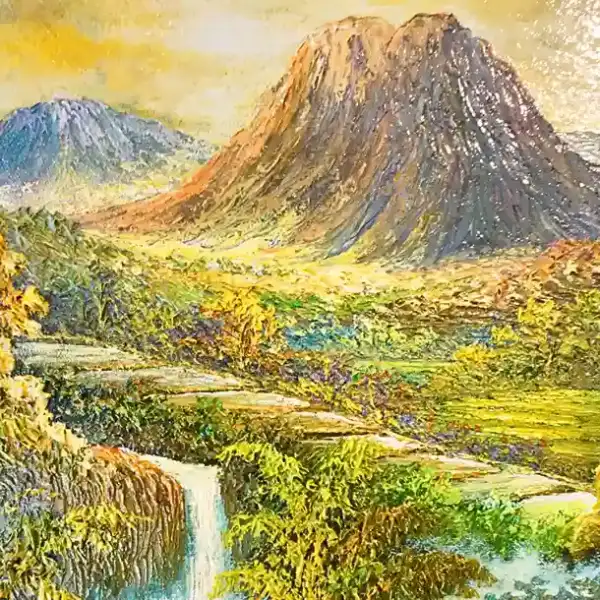 Sunset Waterfall Painting - Arts of Bali Sunset Waterfall Painting - Gambar 3