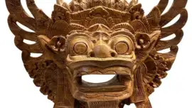 Balinese Wood Carving Mask: Barong, Deities, and Relief Panels