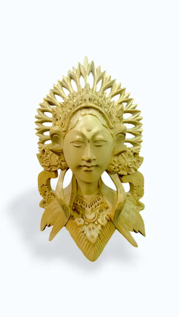 Balinese Janger half-body wood craft variant I — hand-carved female dancer bust, Arts of Bali gallery Seminyak