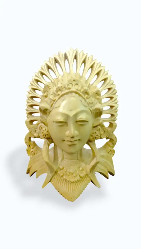 Balinese Janger half-body wood craft variant II — hand-carved female dancer bust, Arts of Bali gallery Seminyak