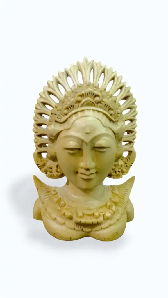 Balinese Janger half-body wood craft variant IV — hand-carved female dancer bust, Arts of Bali gallery Seminyak